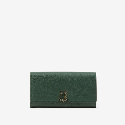 Burberry Grainy Leather Tb Continental Wallet In Vine