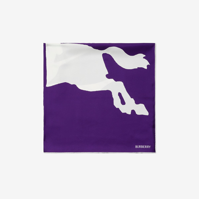 Burberry Horse-print Silk Square Scarf In Royal