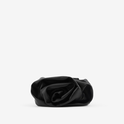 Burberry Black Lambskin With Rose Detailing Bag