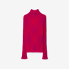 Burberry Checked Ribbed Mohair-blend Turtleneck Sweater In Ripple