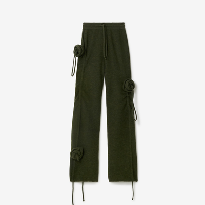 Burberry Wool Rose Trousers In Military