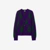 Burberry Argyle Wool Cardigan In Royal