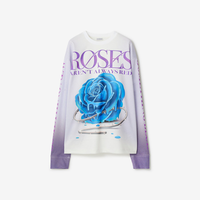 Burberry Rose Print Top In Multicolor