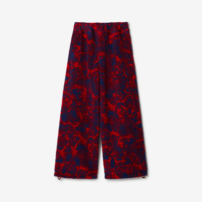 Burberry Rose Print Fleece Trousers In Pillar