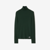 Burberry Long Sleeve Equestrian Knight Wool Jumper In Vine