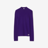 Burberry Equestrian Knight Logo Wool Blend Sweater In Royal