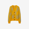 Burberry Wool Cardigan With Embroidered Argyle Pattern In Mimosa