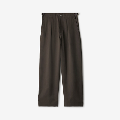 Burberry Cotton Satin Trousers In Otter