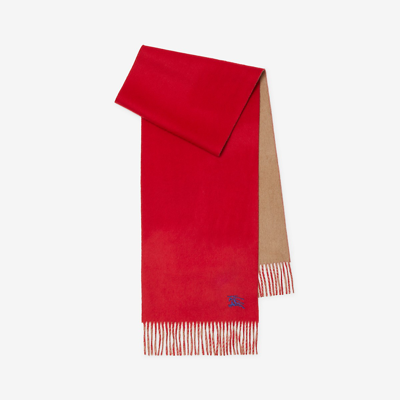 Burberry Reversible Cashmere Scarf In Pillar/camel