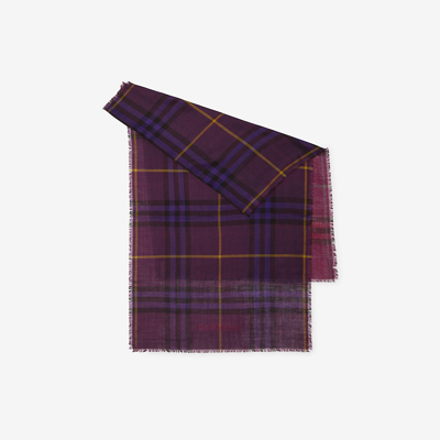 Burberry Plaid-check Wool-silk Scarf In Ribbon