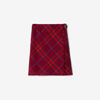 Burberry Woman Mini Skirt Brick Red Size 4 Wool In Crimson