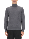 Ballantyne Classic Grey Wool Turtleneck Sweater In Gray