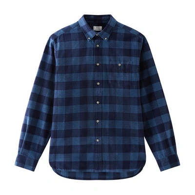 Woolrich Traditional Flannel Shirt In Blue