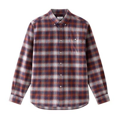 Woolrich Traditional Flannel Shirt In Orange_check