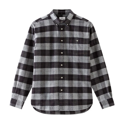 Woolrich Traditional Flannel Shirt In Grey_check