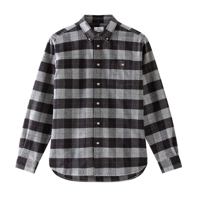 Woolrich Traditional Flannel Shirt In Grey
