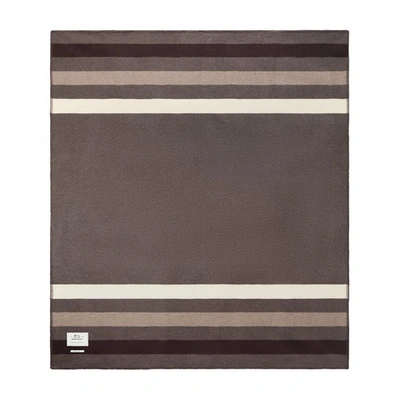 Woolrich Striped Blanket In Pure Wool In Camel_stripe