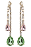 Eye Candy Los Angeles Liana Cz Double Linear Drop Earrings In Gold