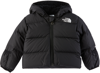THE NORTH FACE BABY BLACK HOODED DOWN JACKET