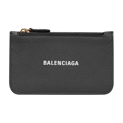 Balenciaga Cash Large Long Coin And Card Holder In Black