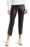 HUE CROP FAUX LEATHER LEGGINGS