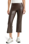 HUE CROP FAUX LEATHER LEGGINGS