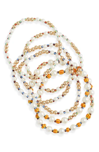 Roxanne Assoulin Women's A Bit Of Polish Wraparound Imitation Pearl & Beaded Bracelet In Ivory