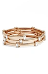 Nordstrom Square Stone Coil Cuff Bracelet In Clear- Gold