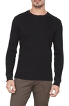 Vince Pima Cotton Blend Thermal Waffle Knit Tee In Black