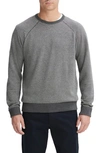 Vince Birdseye Jacquard Wool, Cotton & Cashmere Sweater In Medium Heather Grey Cream