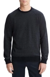 Vince Navy Birdseye Sweater In Grey