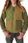 LUCKY BRAND PATCHWORK QUILTED BOMBER JACKET