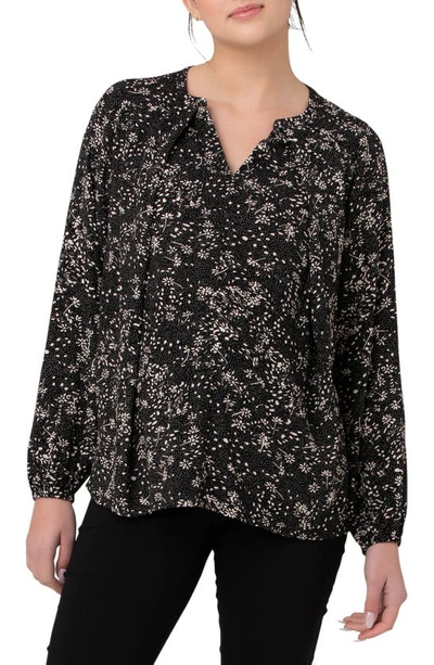 Ripe Maternity Trixie Nursing Blouse Black/natural In Black / Natural