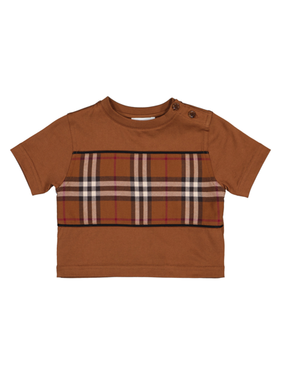 Burberry Baby Boys Brown Cotton T-shirt