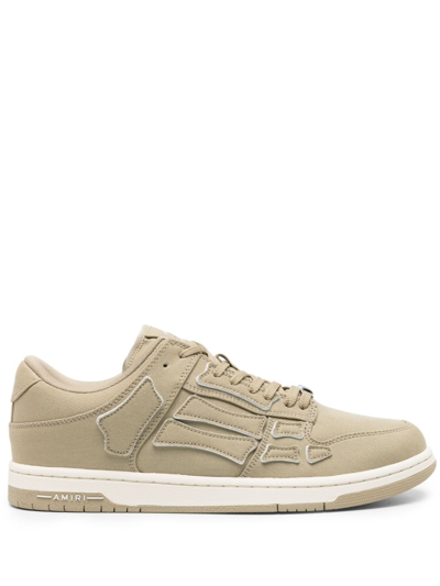 Amiri Skel Canvas Sneakers In Green