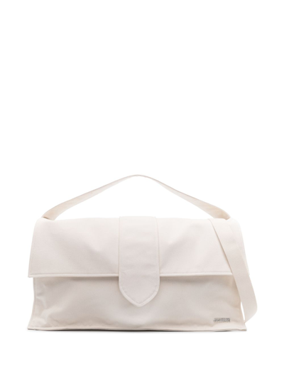 Jacquemus Neutral Le Bambino De Voyage Weekend Bag In White