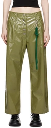 SONG FOR THE MUTE GREEN STRAIGHT-FIT FAUX-LEATHER TROUSERS