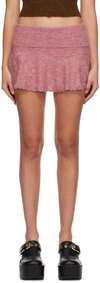 Guizio Pink Heart Scallop Miniskirt In Berry