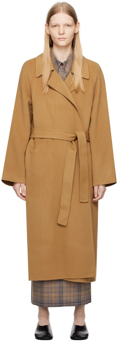 Low Classic Tan Wrap Coat In Brown