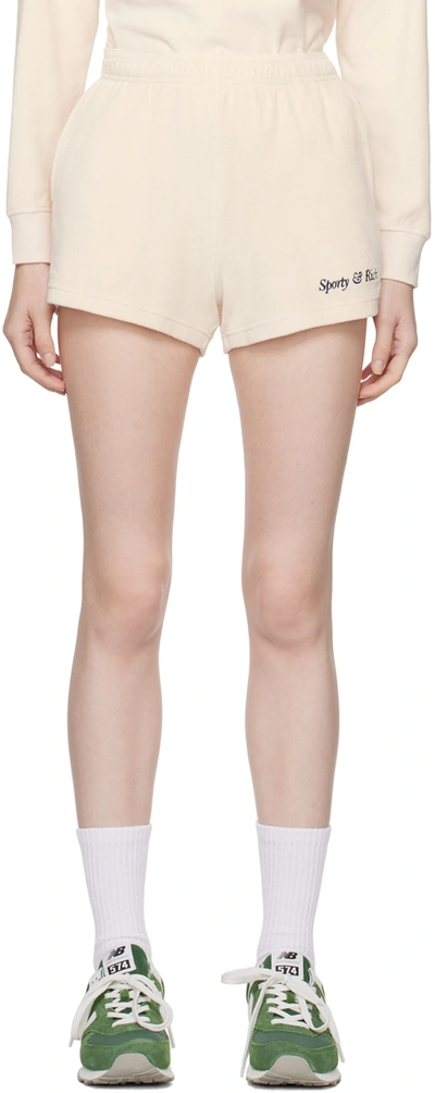 Sporty And Rich Off-white Disco Shorts In Cream/navy