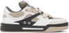 DOLCE & GABBANA BEIGE & GRAY MIXED-MATERIAL NEW ROMA SNEAKERS
