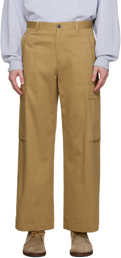 Solid Homme Tan Side Pocket Cargo Trousers In 456e Beige