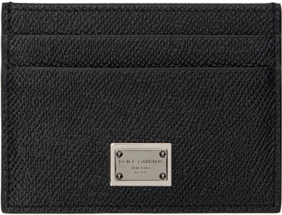 Dolce & Gabbana Lgoo Plaque Cards Holder In Black