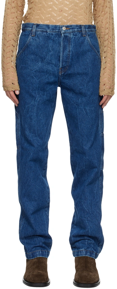 Dries Van Noten Blue Faded Jeans In 504 Blue