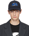 ADER ERROR NAVY EMBROIDERED CAP