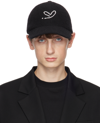 Ader Error Black Embroidered Cap In Noir