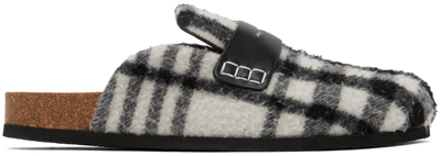 Jw Anderson Checked Leather-trimmed Mules In 18050-001-black