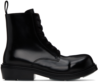 Bottega Veneta Black Fireman Boots In 1000-black