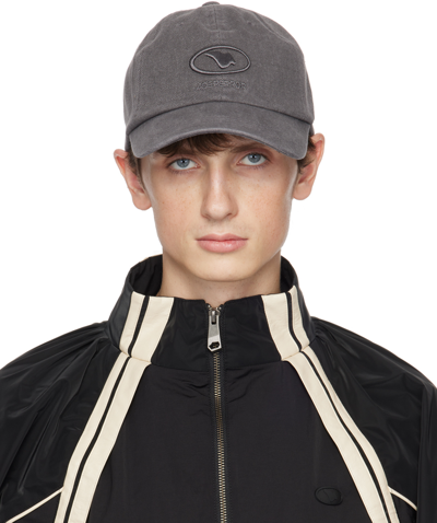 Ader Error Gray Embroidered Cap In Charcoal