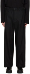 SOLID HOMME BLACK DRAWSTRING TROUSERS